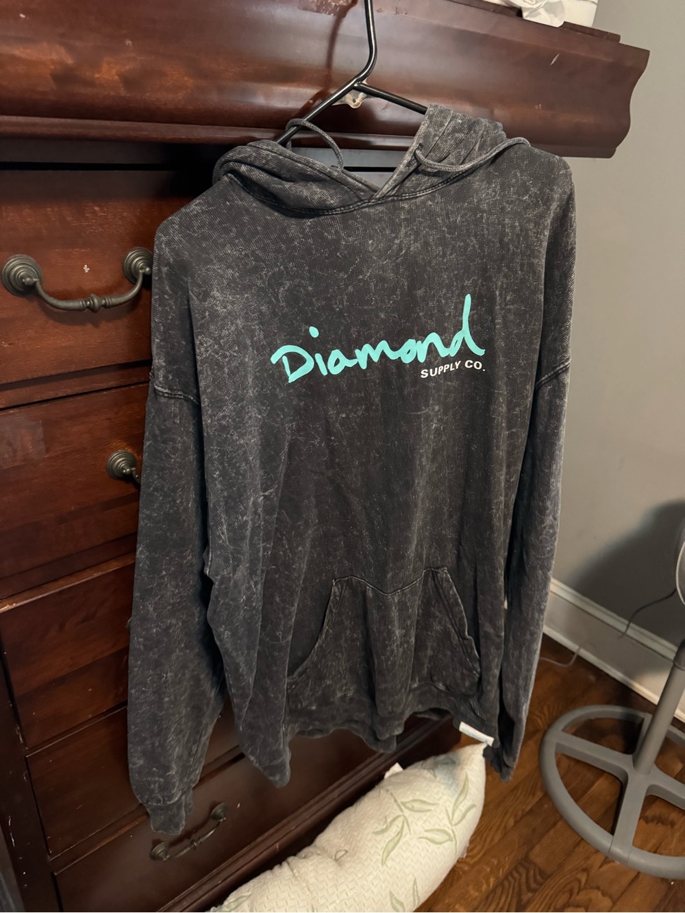 Diamond Supply acid washed hoodie with distressing